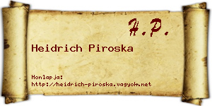 Heidrich Piroska névjegykártya